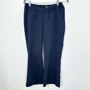Hatch Maternity Kick Crop Elastic Waist Pant Navy Blue Work Career Office